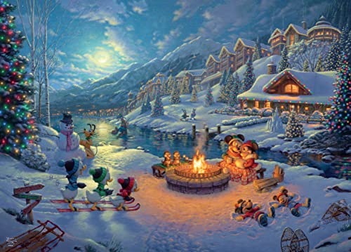 Ceaco - Thomas Kinkade - Disney Dreams Collection - Holiday - Mickey and Minnie Christmas Lodge - 1000 Teile Puzzle von Ceaco