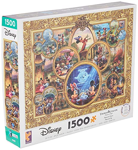 Ceaco Thomas Kinkade – Disney Dreams Collection – Mickey's Collage zum 90. Geburtstag – Puzzle mit 1500 Teilen, goldfarben, 3401-29, 32 x 24 cm von Ceaco