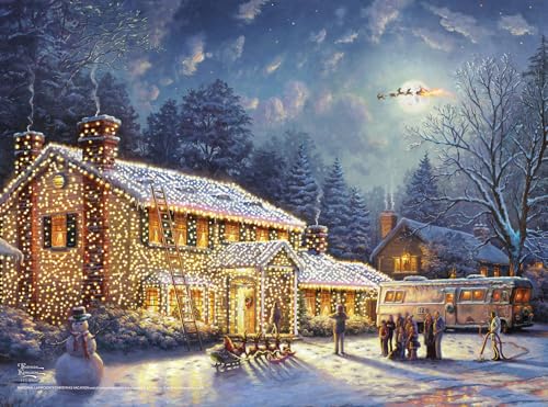 Ceaco Thomas Kinkade – National Lampoons Weihnachtsferien – 100-teiliges Puzzle für Familien herausforderndes Puzzle perfekt für Spieleabende – Fertige Puzzle-Größe ist 15,00 x 11,00 cm von Ceaco