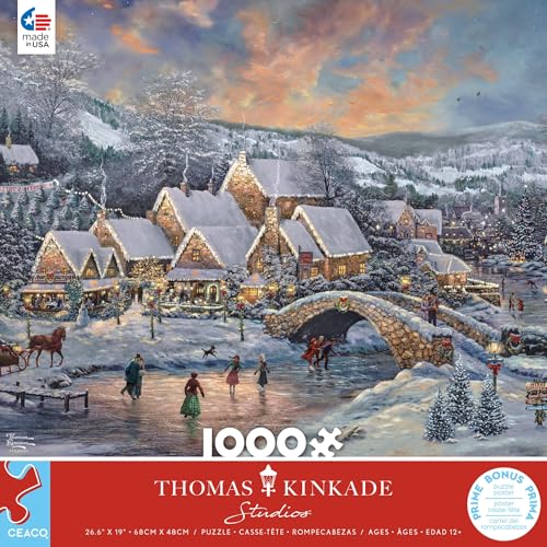 Ceaco Thomas Kinkade – Urlaub – Weihnachten im Lamplight Village – Puzzle mit 1000 Teilen von Ceaco