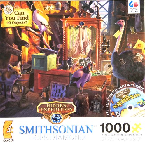 Können Sie 40 Objekte finden? Smithsonian Hope Diamond 1000 Teile Hidden Expedition Puzzle Made in USA Puzzle von Ceaco