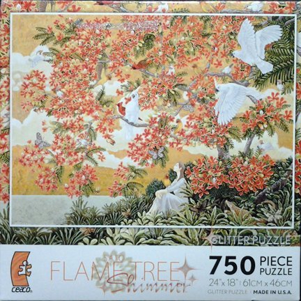 SATO Flame Tree Shimmer 750 Teile Glitter Puzzle Made in USA Puzzle von Ceaco