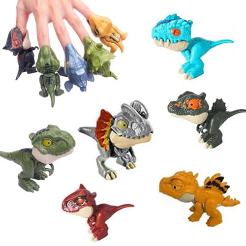 Ceeyoll 6 StüCk Dinosaurier Spielzeug Dino Biss Finger Kleine Dinosaurier Figuren Finger Dinosaurier Interaktives Fingerspielzeug Für Kinder Jungen Und Mädchen von Ceeyoll