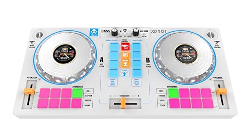 Cefa Toys 00351 Tragbare DJ-Station mit Lautsprechern und Raumsteuerung, 14-in-1, weiß, M von Cefa Toys