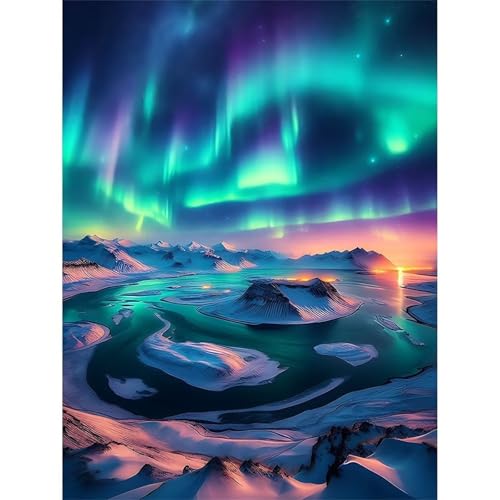 Aurora-Seelandschaft - Puzzles für Erwachsene,Puzzle 300 Teile, Puzzle 40x28cm, DIY-Puzzles für Heimdekoration, Familienpuzzle für Erwachsene und Kinder von Cekog