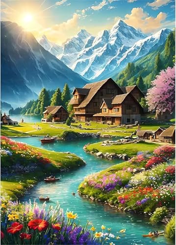 Blick auf die Landschaft - Puzzles für Erwachsene,Puzzle 1500 Teile, Puzzle 87x57cm, DIY-Puzzles für Heimdekoration, Familienpuzzle für Erwachsene und Kinder von Cekog