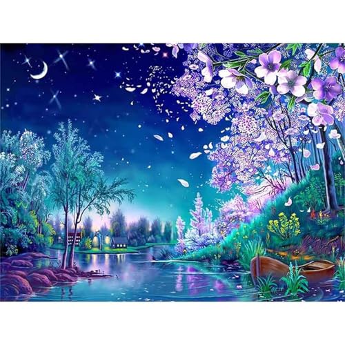 Fantasie Nacht Blumen - Puzzles für Erwachsene,Puzzle 300 Teile, Puzzle 40x28cm, DIY-Puzzles für Heimdekoration, Familienpuzzle für Erwachsene und Kinder von Cekog