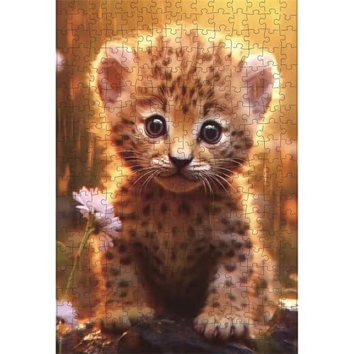 Leopardenjunges - Puzzles für Erwachsene,Puzzle 300 Teile, Puzzle 40x28cm, DIY-Puzzles für Heimdekoration, Familienpuzzle für Erwachsene und Kinder von Cekog