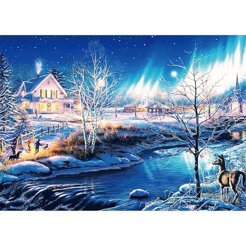 Puzzle 1200 Teile,Puzzles für Erwachsene,Schnee Nacht Aurora - Puzzle für Erwachsene,Lernspiel Herausforderung Spielzeug,Kunsthandwerk für Heimdekoration Unterhaltungsspiel von Cekog