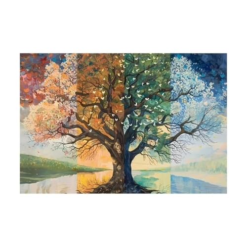 Vier Jahreszeiten Baum - Puzzles für Erwachsene,Puzzle 300 Teile, Puzzle 40x28cm, DIY-Puzzles für Heimdekoration, Familienpuzzle für Erwachsene und Kinder von Cekog