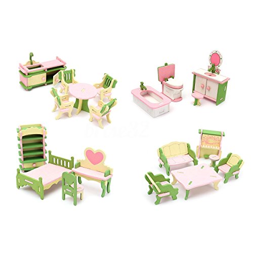 Celabie 4 Set Puppenhaus Miniatur Moebel Puzzle Modell Kinder Kinder Spielzeug von Celabie