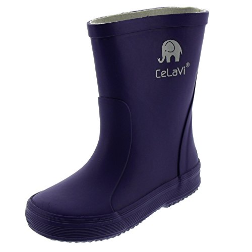 Celavi Kinder Mädchen Wasserdichte Gummistiefel, 100% Naturkautschuk Regenstiefel, Größe: 26, Farbe: Violett, 1147 von Celavi