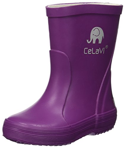 Celavi Kinder Mädchen Wasserdichte Gummistiefel, 100% Naturkautschuk Regenstiefel, Größe: 33, Farbe: Violett, 1147 von Celavi