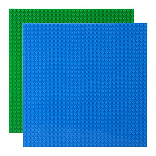 Celawork Bauplatte für Classic Bausteine,Grundplatte,Kompatibel mit Allen gängigen Marken, 25.5 * 25.5cm Platten-Set für Kreatives Spielen, Lernspielzeug (2pcs (Blau,Grün)) von Celawork