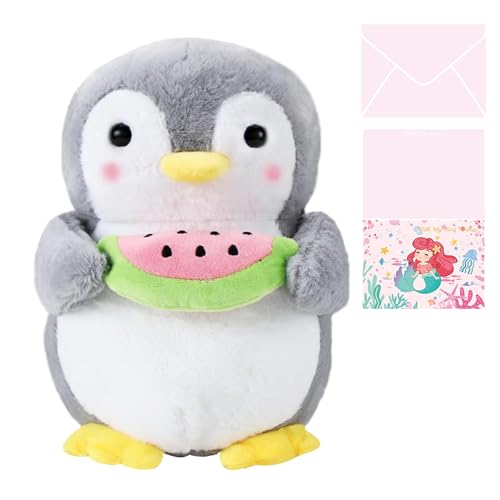 Celawork Pinguin Kuscheltier, Pinguin Stofftier Plüschtier, Süßer Pinguin für Kinder，Plüschpinguin Geschenke für Jungen Mädchen (Kantaloupe, 25cm)+Exquisite Grußkarte von Celawork