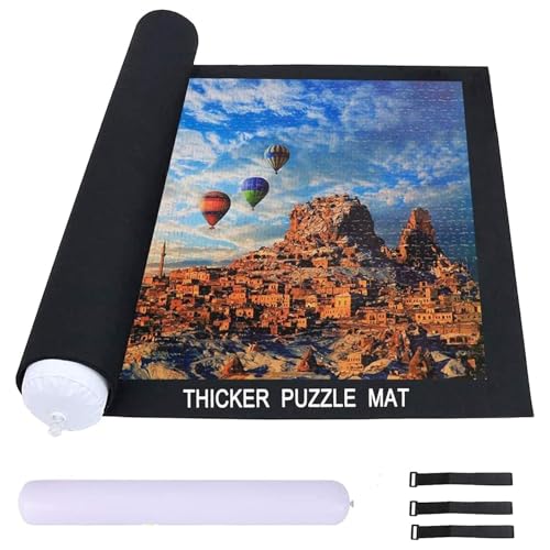 Celawork Puzzlematte für BIS 200 500 1000 Puzzle Teile Puzzle Pad Puzzleunterlage Puzzle Rollmatte Rollen Sie Puzzlematten für Puzzles auf (Schwarz, für 1000) von Celawork