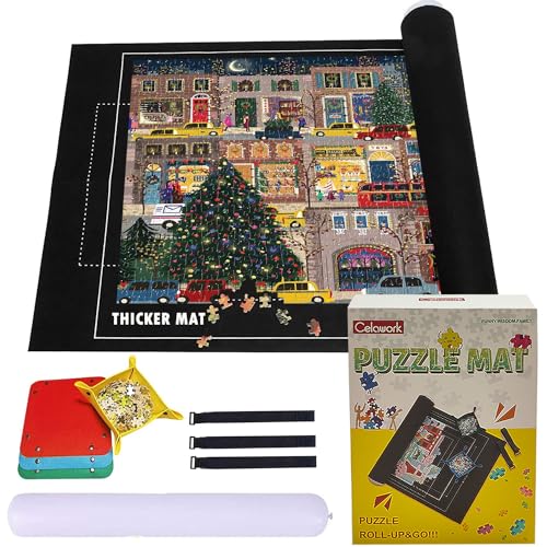 Celawork Puzzlematte für Puzzles,Jigsaw Rolls,mit bis 1500 2000 3000 Puzzle Teile Puzzle Pad Puzzleunterlage Puzzle Rollmatte (Für 1500pcs) von Celawork