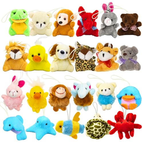 Celestia 24 Pack Mini Plüschtiere Set, Kuscheltier Tiere Schlüsselring Anhänger, Mini Plüsch Schlüsselanhänger Kinder, plüsch schlüsselanhänger für Kinder Osterspiele Klassenzimmer Preise von Celestia