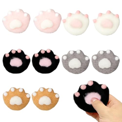 10 Stück Taba Squishy,Cat Paw Squishy,Lustiges Katzenpfoten Squishy,Weiches Katzenpfoten Quetschspielzeu,Cat Paw Anti Stress Ball,Angstlinderung,Geeignet für Kinder,Erwachsene von Celiodd