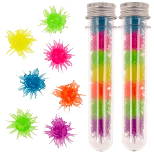 12 Stück Wandkrabbler Kinder Sticky Balls Glibber Tiere Leuchten Im Dunkeln (Blau, Lila, Orange, Gelb, Grün, Rosa) Klebrige Fensterläufer Sensory Antistress Fidget für Kinder von Celiodd