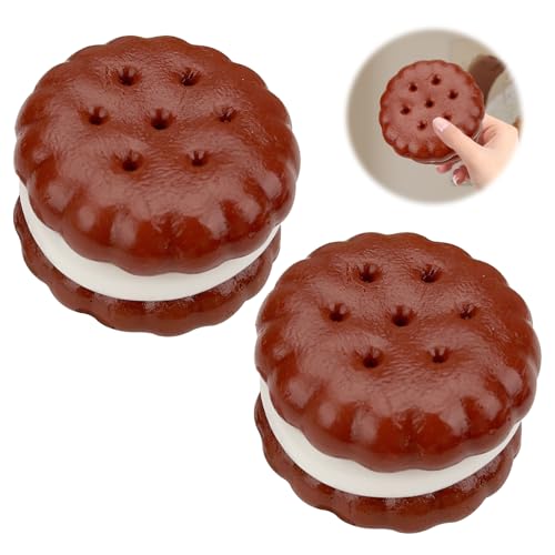 2 Stück Squeeze Toy,7x7 cm Taba Squishy,Stressabbauendes Keks-Stressabbau-Spielzeug,Süßes Anti Stress Spielzeug Keksy,für Konzentration,Geeignet für Erwachsene,Kinder von Celiodd