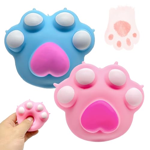 2 Stück Taba Squishy Squeeze Toy Squishy Katze Cat Paw Squishy Katzenpfoten Squishy Weiches, Stressabbauendes, Entspannendes Mehl Mit Großen Katzenpfoten, Süßes Geschenk Für Männer Und Frauen von Celiodd