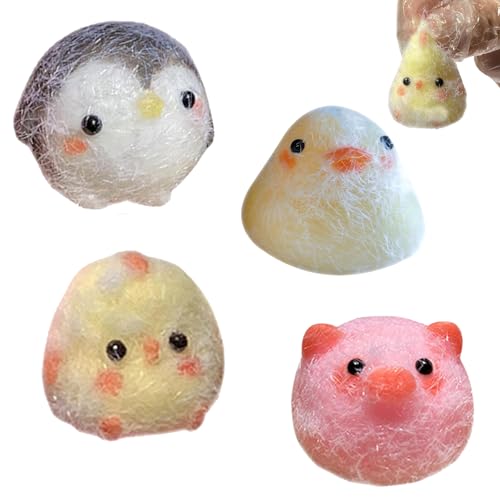 4 Pcs Taba Squishy,Mochi Squishy,Squeeze Toy,Squishy Toy,Küken-Squeeze-Taba-Squishy-Spielzeug,Squishy Chicken Squeeze Toy,Silikon In Lebensmittelqualität,Zur Stress-und Angstlinderung von Celiodd