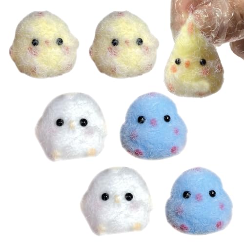 6 Stück Squishy Chicken Squeeze Toy Squishy Toy Fufu Squishy zum Stressabbau und zur Entspannung Geeignet für Kinder und Erwachsene Stressabbau für Kindergeschenke von Celiodd