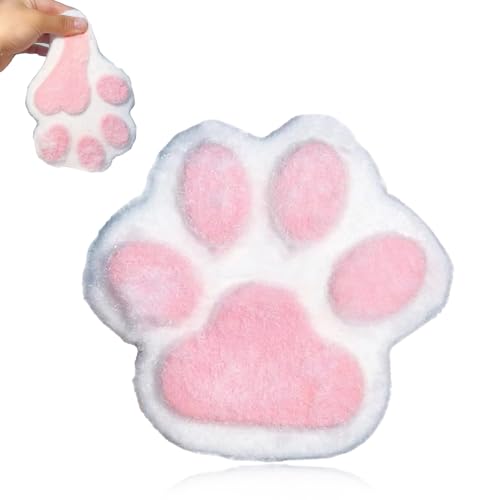 Große Größe Taba Squishy,Fufu Squishy,Katzenpfoten Squishy,Cat Paw Squishy,Niedliche Form,Weich und Bequem,Druckentlastungsspielzeug,Geeignet für Alle Arten von Menschen(Rosa und Weiß,5.9 Zoll) von Celiodd