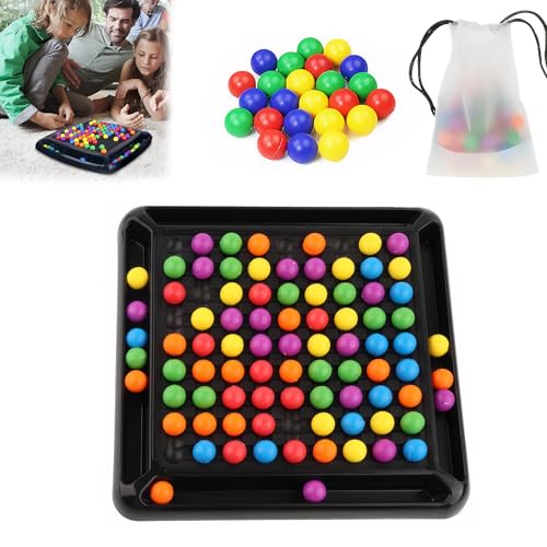 Intellektuelles Schachbrett Doppelduell, 80 Pcs Rainbow Ball Gesellschaftsspiele Spiel mit Kugeln, Rainbow Ball Elimination Brettspiel, Tabletop Familienspiele Partyspiele für Erwachsene Kinder von Celiodd