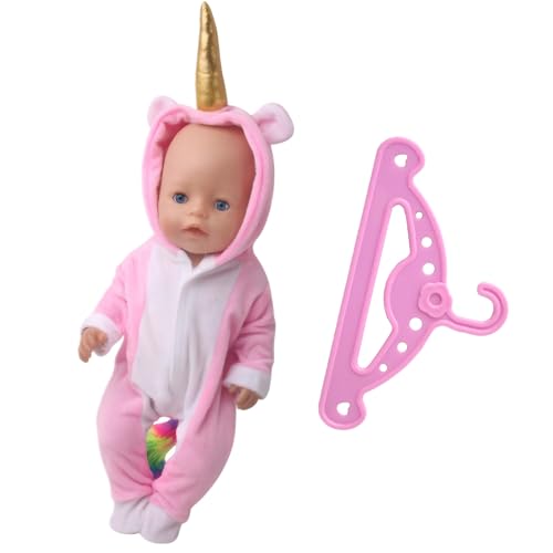 Baby BOR N Einhorn Anzug Baby BOR N Einhorn Baby BOR N Kleid Baby BOR N Puppenkleidung Puppenkleider Puppe ZubehöR Baby Puppe ZubehöR Puppengewand Einhorn Puppe Puppenkleider 46 cm Mit KleiderbüGel von Celiodd