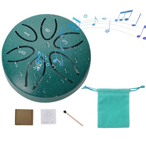 Regentrommel Outdoor Rain Drum Outdoor Tongue Drum Stahlzungentrommel 3 Zoll Früherziehung, Musikalisches Lernspielzeug Für Kinder, Pfauengrün, Mit Trommelstöcken Und Aufbewahrungstasche von Celiodd