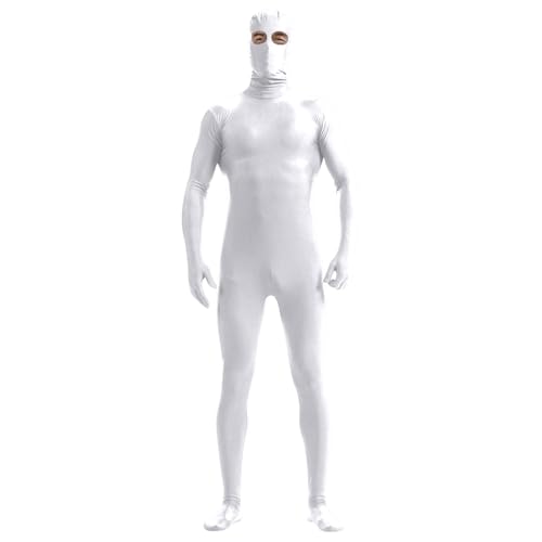 Bodysuit Cosplay Herren Gefangener Kostüm Orange Catsuit Männer Latexanzug Ganzkörper Body Suit Erwachsene All Inklusive Augenöffnung Ganzkörperanzug Halloween Party Cosplay 2025 Festival Outfit von Celucke