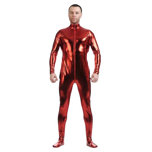 Celucke Bodysuit Cosplay Herren Onesie Kostüm Erwachsene Catsuit Männer Latexanzug Ganzkörper Body Suit Open Face Zentai Cosplay Ganzkörperanzug Fasching Halloween Party Cosplay 2025 Festival Outfit von Celucke