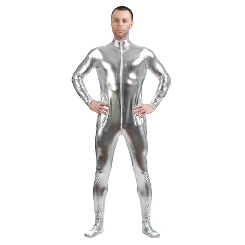 Celucke Bodysuit Cosplay Herren Onesie Kostüm Erwachsene Catsuit Männer Latexanzug Ganzkörper Body Suit Open Face Zentai Cosplay Ganzkörperanzug Fasching Halloween Party Cosplay 2025 Festival Outfit von Celucke