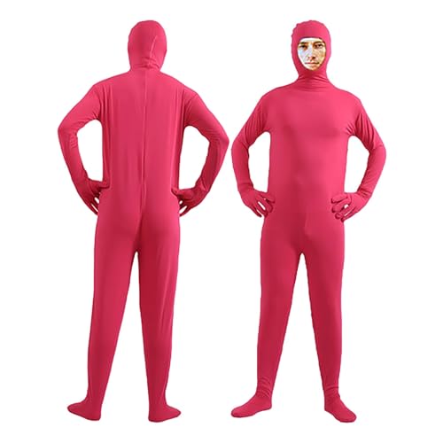 Celucke Bodysuit Cosplay Kinder In Black Kostüm Catsuit Männer Latexanzug Ganzkörper Body Suit Open Face Zentai Cosplay Orangener Ganzkörperanzug Halloween Party Cosplay 2025 Festival Outfit von Celucke