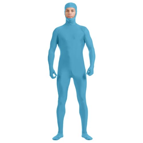 Celucke Bodysuit Man Cosplay Open Face Bodysuit Tight Catsuit Männer Latexanzug Ganzkörper Body Suit Erwachsene Orangener Ganzkörperanzug Halloween Party Cosplay 2025 Festival Outfit von Celucke