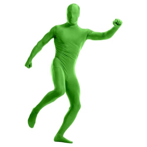 Celucke Herren Cosplay Bodysuit Onesie Kostüm Erwachsene Stretch Lustige Kostüme Männer Halloween Orangener Ganzkörperanzug Tight Party Fasching 2025 Festival Outfit von Celucke