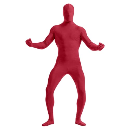 Celucke Herren Cosplay Bodysuit Onesie Kostüm Erwachsene Stretch Lustige Kostüme Männer Halloween Orangener Ganzkörperanzug Tight Party Fasching 2025 Festival Outfit von Celucke