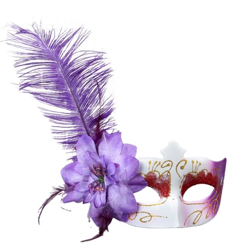 Celucke Venezianische Maske Damen Feder Maskenball Maske Glänzend Lustig Masquerade Maske Men Goldene Maske Masquerade Maske Gold Venezianisch Cosplay Masken Erwachsene für Halloween Karneval Party von Celucke