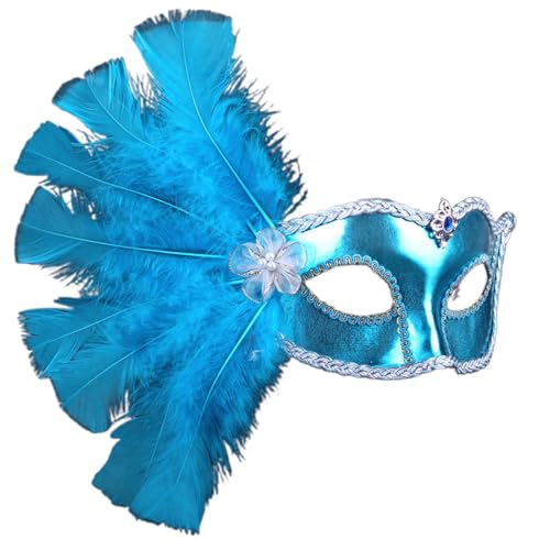 Celucke Venezianische Maske Damen Feder Maskenball Maske Glänzend Lustig Masquerade Maske Men Goldene Maske Masquerade Maske Gold Venezianisch Cosplay Masken Erwachsene für Halloween Karneval Party von Celucke