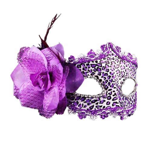 Celucke Venezianische Maske Damen Feder mit Blumen Maskenball Maske Lustig Maskerade Masken Glänzend Karnevalsmaske Maske Venezianisch Schwarz Cosplay Masken Erwachsene Ball Hochzeit Karneval von Celucke