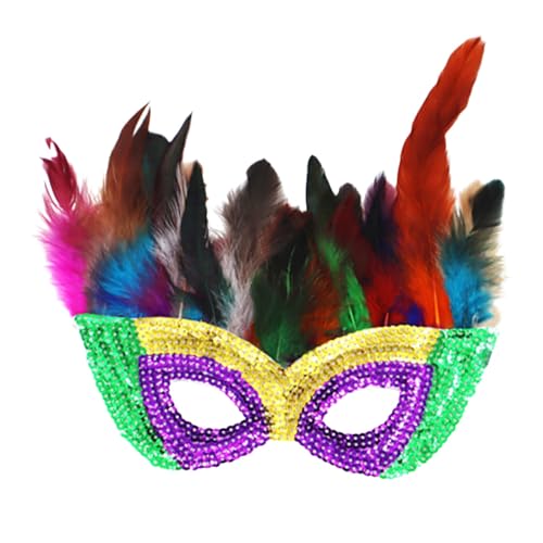 Celucke Venezianische Maske Damen Gold Glänzend Maskenball Maske Feder Masquerade Maske Karnevalsmaske Maske Venezianisch Schwarz Cosplay Masken Erwachsene Lustig Ball Hochzeit Karneval von Celucke