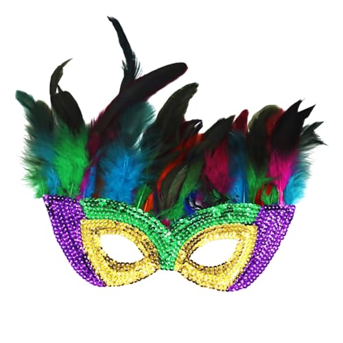 Celucke Venezianische Maske Damen Gold Glänzend Maskenball Maske Feder Masquerade Maske Karnevalsmaske Maske Venezianisch Schwarz Cosplay Masken Erwachsene Lustig Ball Hochzeit Karneval von Celucke