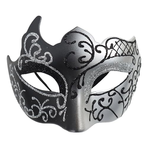 Celucke Venezianische Maske Herren Gold Maskenball Maske Damen Lustig Retro Maskerade Masken Karnevalsmaske Maske Venezianisch Schwarz Cosplay Masken Erwachsene für Halloween Karneval Party von Celucke