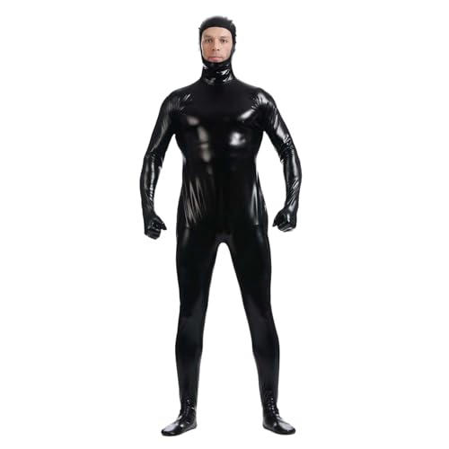 Erwachsene Cosplay Open Face Bodysuit Männer Klebende eng Sitzende Kleidung all Inklusive Offene Gesicht Klebende Overall Tight Bodysuit Ganzkörper Bühne Karneval Performance Kleidung von Celucke