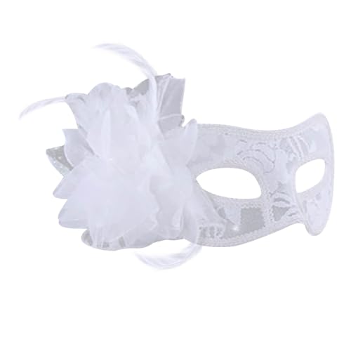 Venezianische Maske Damen Feder Maskenball Maske mit Blumen Masquerade Maske Men Lustig Karnevalsmaske Maske Gold Gesicht Cosplay Masken Erwachsene Ball Hochzeit Karneval von Celucke