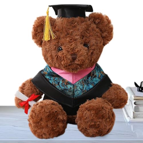 Celuicion Abschlussbär Plüsch, Abschluss -Stofftier, Süße Cartoon Doll weiche Raumdekoration, Graduation Bear Plüschpuppe mit Kleidung und Naptime Stofftier für eine Freundin Home School Party von Celuicion