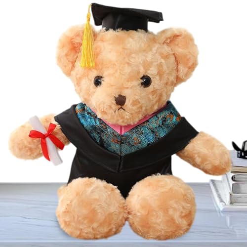 Celuicion Abschlussbär Plüsch, Abschluss -Stofftier,Nettes Wurfkissen für Kinder | Graduation Bear Plüschpuppe mit Kleidung und Naptime Stofftier für eine Freundin Home School Party von Celuicion