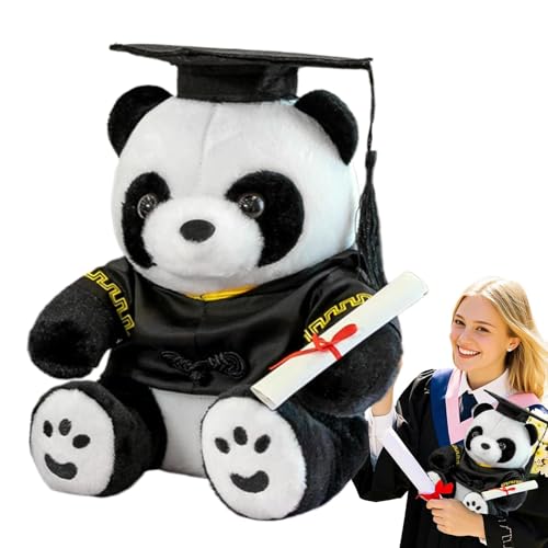 Celuicion Abschlusspanda Stofftiere, Panda Graduation Plüsch,Panda Toys mit Stofftier -Abschluss | Kinderspielzeug mit & Zertifikat, Soft Doll für Grundschule und College, Heimdekoration von Celuicion